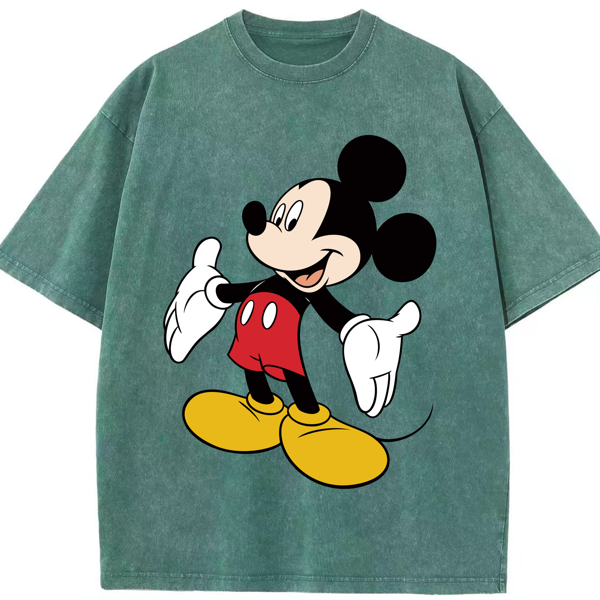（画像用） ミッキーマウス Mickey Mouse 綿100% ヴィンテージ風 半袖Tシャツ（フロントプリント）